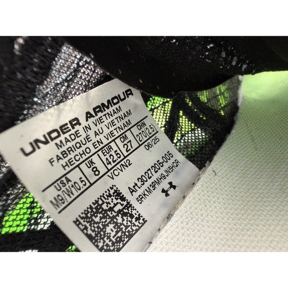 Under Armour Flow Velociti Elite 2 Men\'s 9 Black Green Running Shoes 3027205-005 main image 5